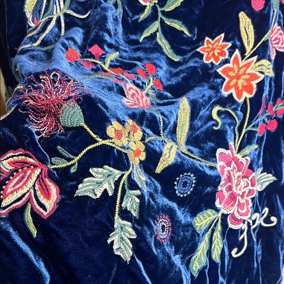 Johnny Was Velvet Blouse with Multicolor Embroidery - Picture 10 of 10